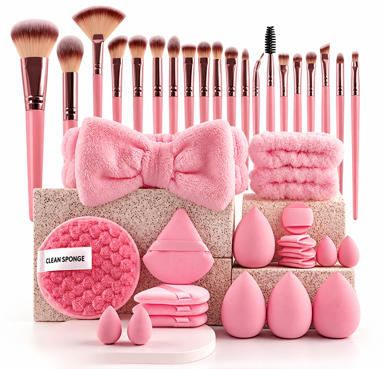 Kit Pincéis para Maquiagem Profissional com Necessaire - 12 peças - Macrilan