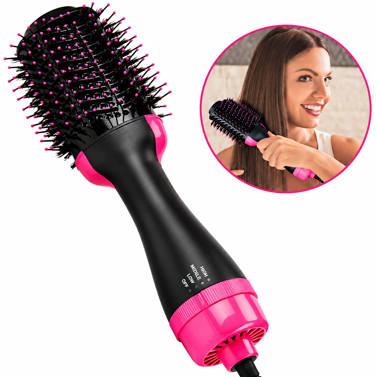 BellaStyle Secadora Oval 3 em 1 | Seca, Alisa e Modela